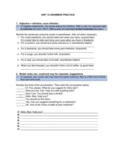 Unit12 grammar practice