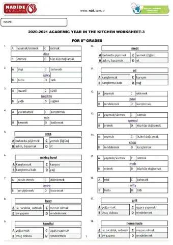 Summer 8th Grades Worksheet 3