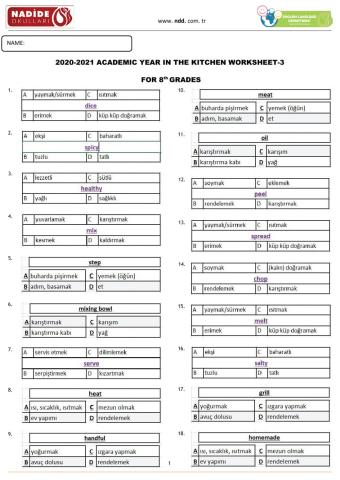 Summer 8th Grades Worksheet 3