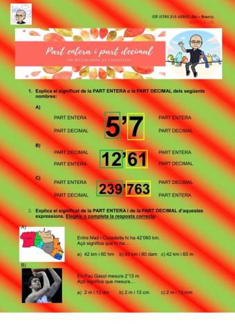 Part entera i part decimals en longitud