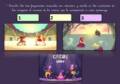 Relacionar música y personajes