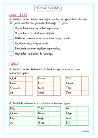 Günlük çalışma 42