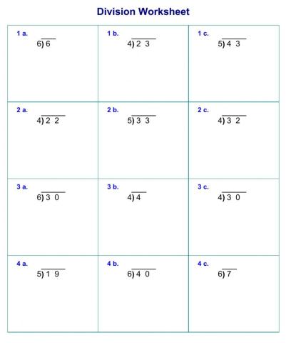 Division by One Digit - With Remainders