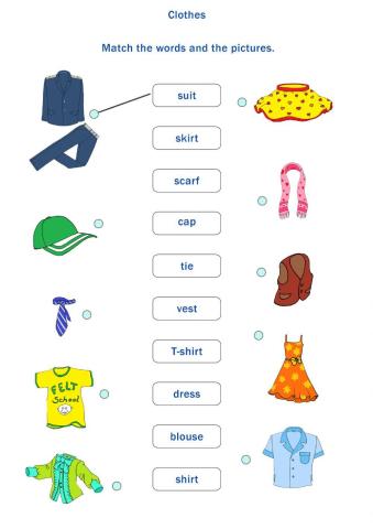 Clothes. Match the words and the pictures.