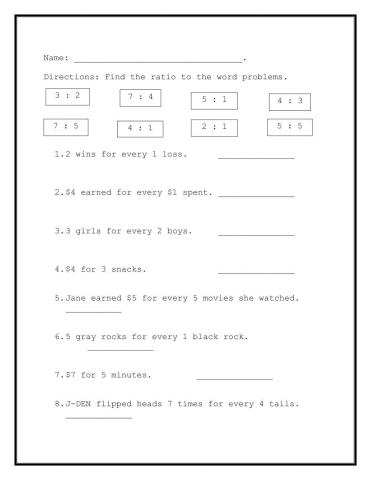 Ratio - Word problems