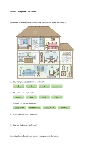 Descriptions Practice: House Items