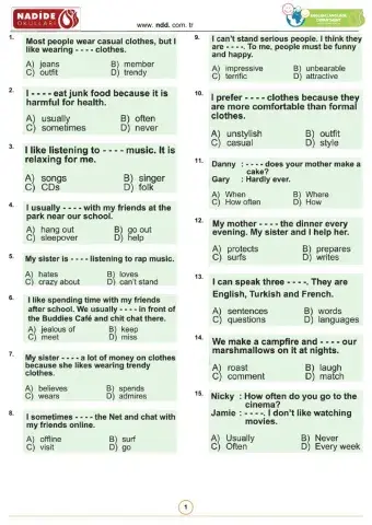 8th grades unit 2 teen life