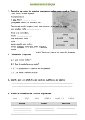 Avaliación final lingua