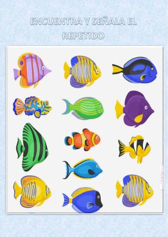 Encuentra el pez repetido