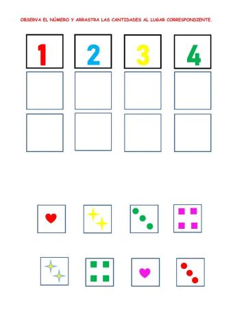 Asocia el número con la cantidad