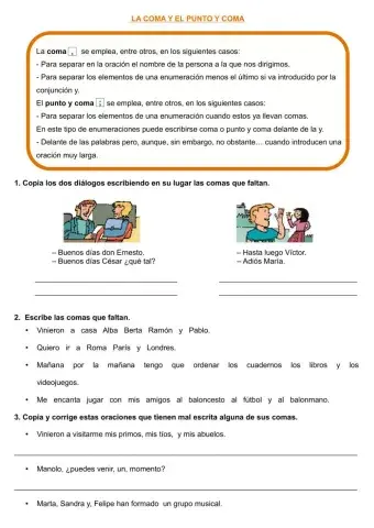 La coma y el punto y coma.