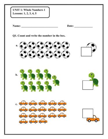 HOMEWORK SHEET Unit 1 lessons 1-5