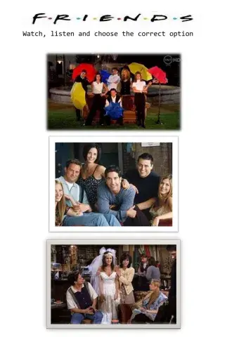 Friends - last week's tasks