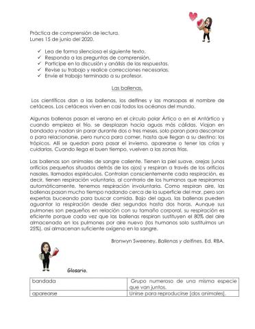 Comprensión de lectura.