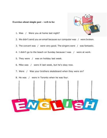 Simple Past Be - Exercises