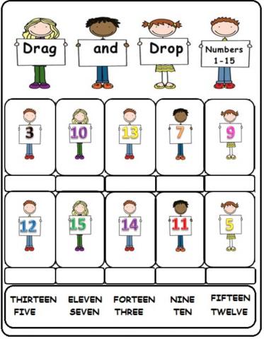 Drag and Drop Numbers 1 to 15