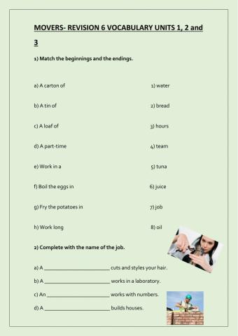 Movers revision n°6 vocabulary