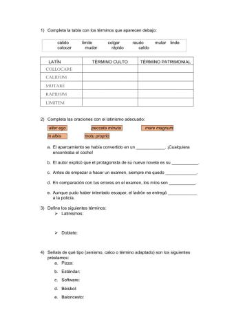 Léxico del español