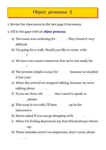 Object pronouns