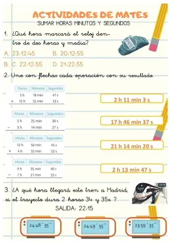 Sumar y restar horas