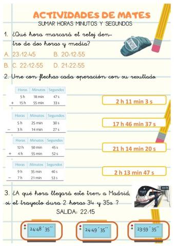 Sumar y restar horas