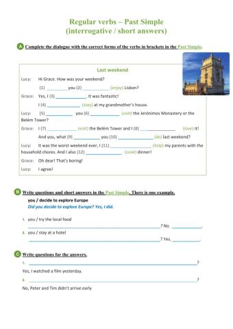 PAST SIMPLE OF REGULAR VERBS (interrogative)