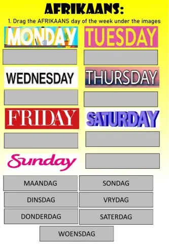 WEEK 18: WEDNESDAY: Days Of Week & Months Of Year