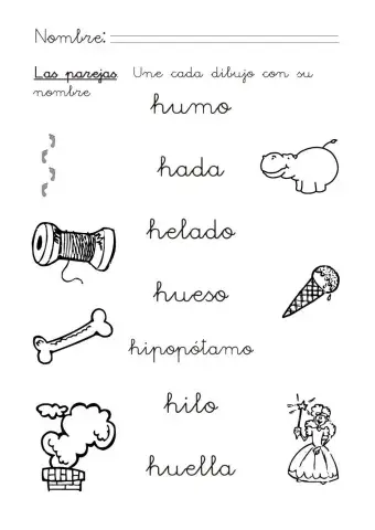 Lectoescritura letra h