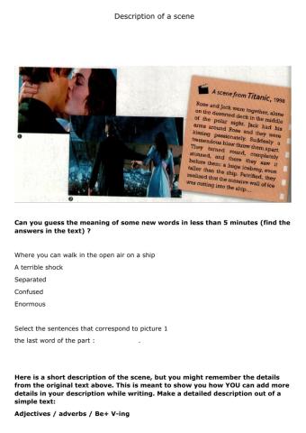 Desription of a scene