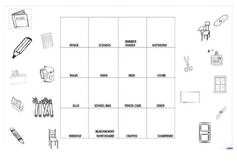 Vocabulario de clase en inglés