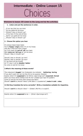 Intermediate - Lesson 15