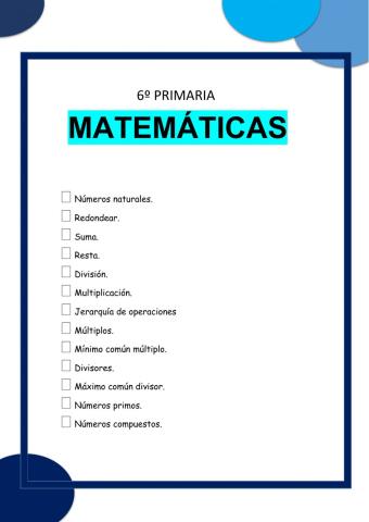 Matemáticas sexto