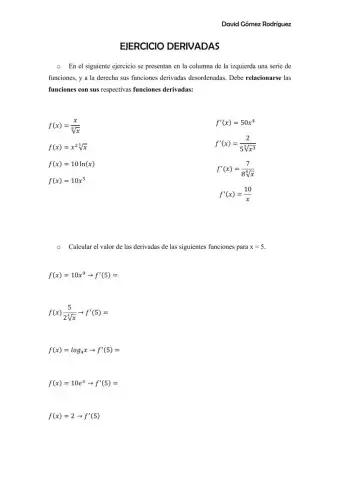 Ejercicios Derivadas