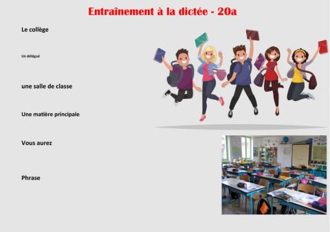 Entraînement à la dictée n°20a