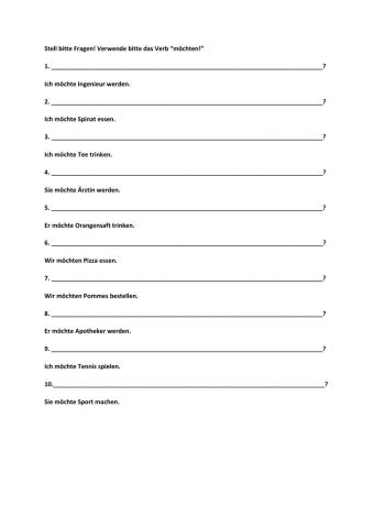 Möchten-Aktivitäten-Berufe