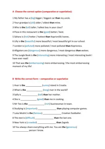 Comparison of adjectives