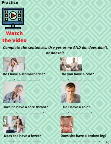 Health: Asking and answering questions about health