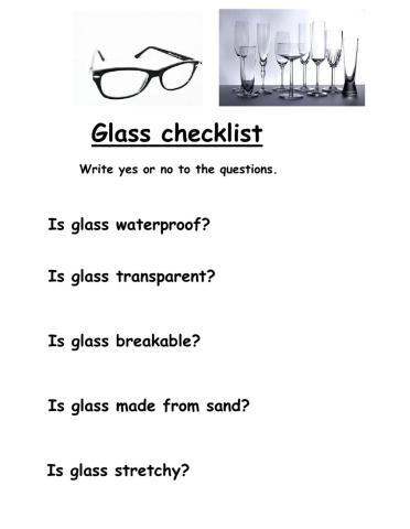 Glass worksheet