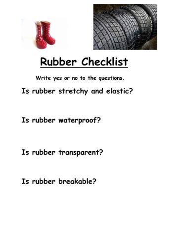 Rubber checklist