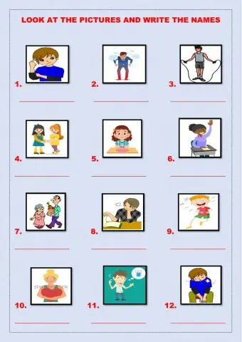 Look and write the names