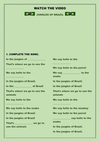 Jungles of Brazil Activity