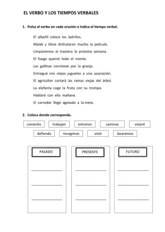 El verbo y los tiempos verbales