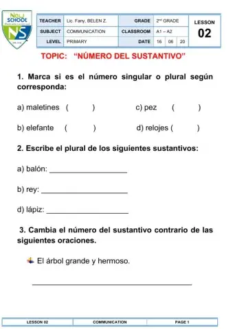 El número del sustantivo