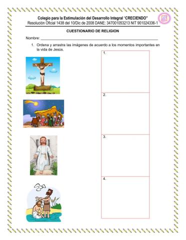 Cuestionario Educación Religiosa