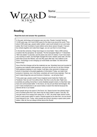 Solutions Intermediate reading and listening test