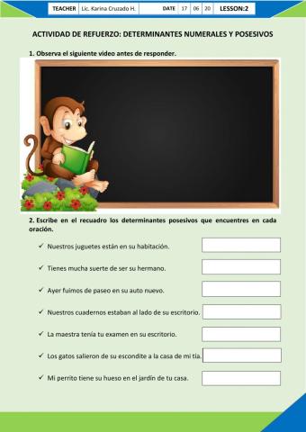 Actividad de refuerzo - Determinantes