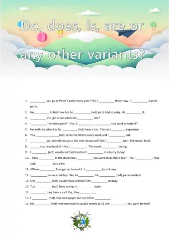 Do, does, is, are or any other variants