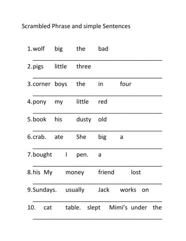 Phrase and sentence structures