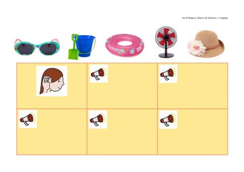 Escucha y relaciona Objeto- Uso (Verano)