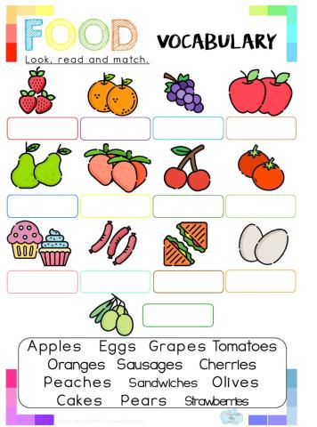 Look, read and match: Food